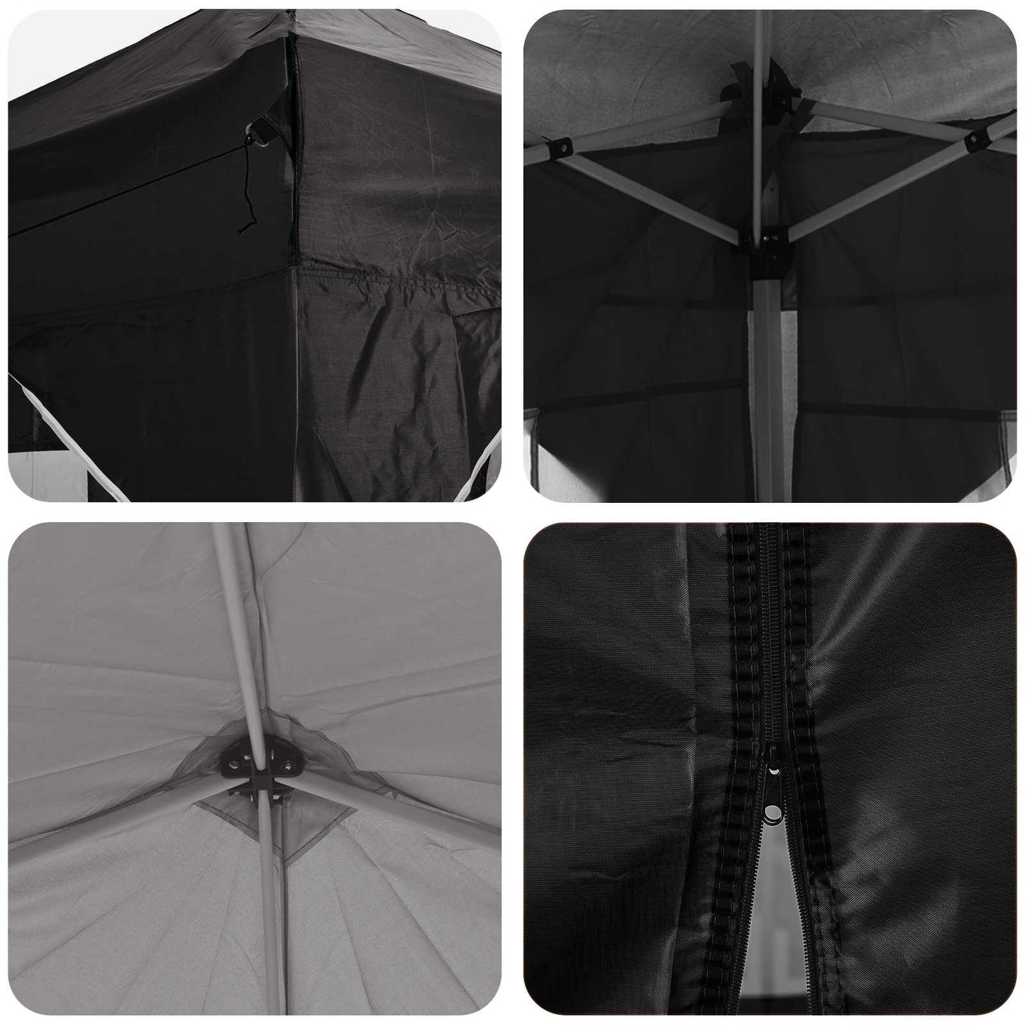 Pop-up Festtelt 575 x 288 x 245 cm Svart Oxford Stoff
