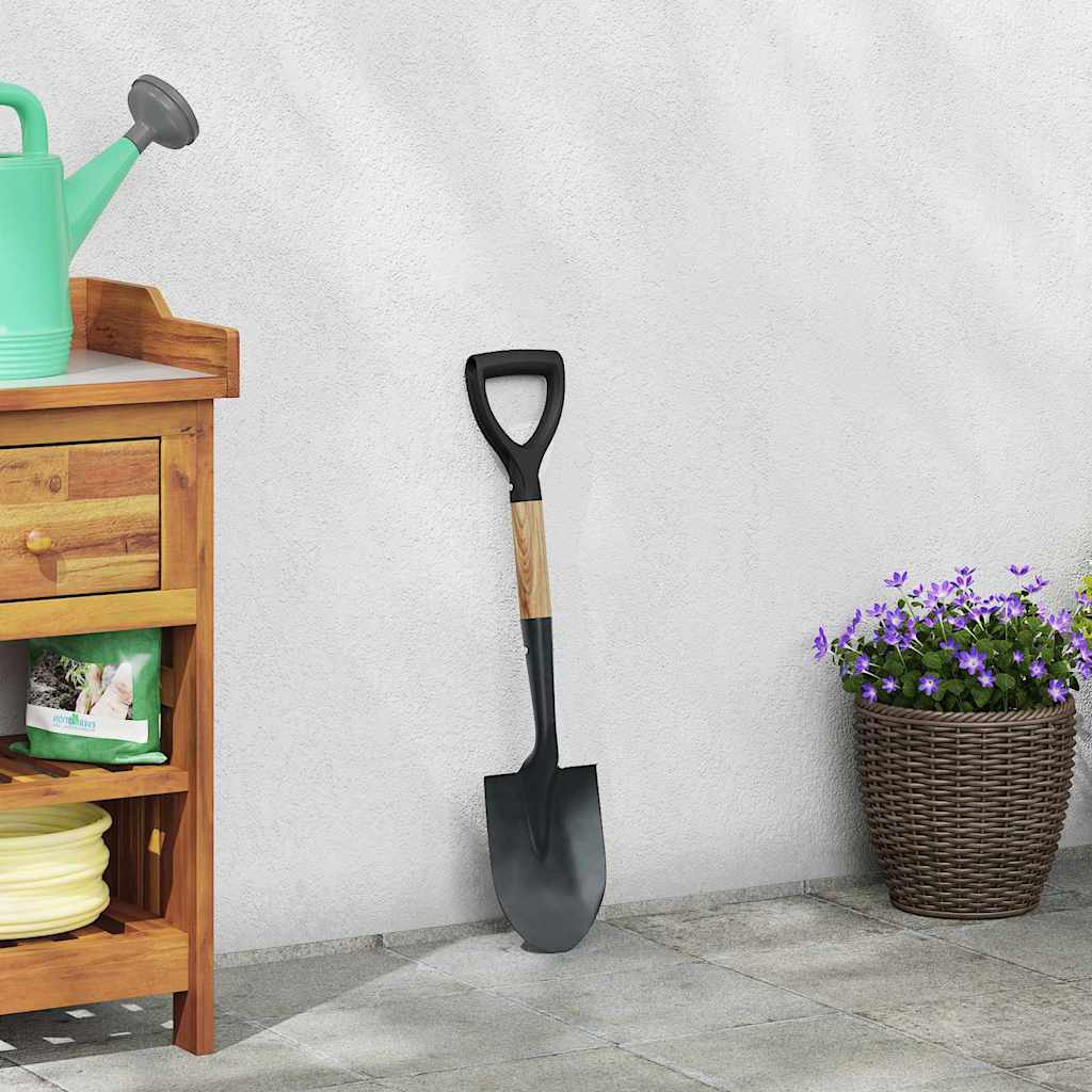 Spade Svart 68,5 cm Pulverlakkert stål og solid tre