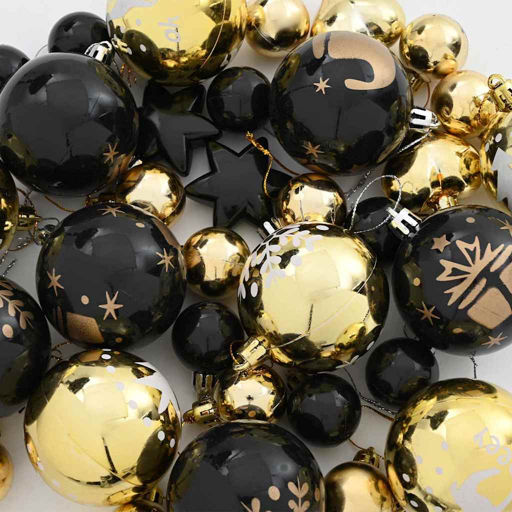 Julekule Sett 40 pcs Svart og Gull Plast