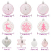 Julekule Sett 40 pcs Hvit og Rosa