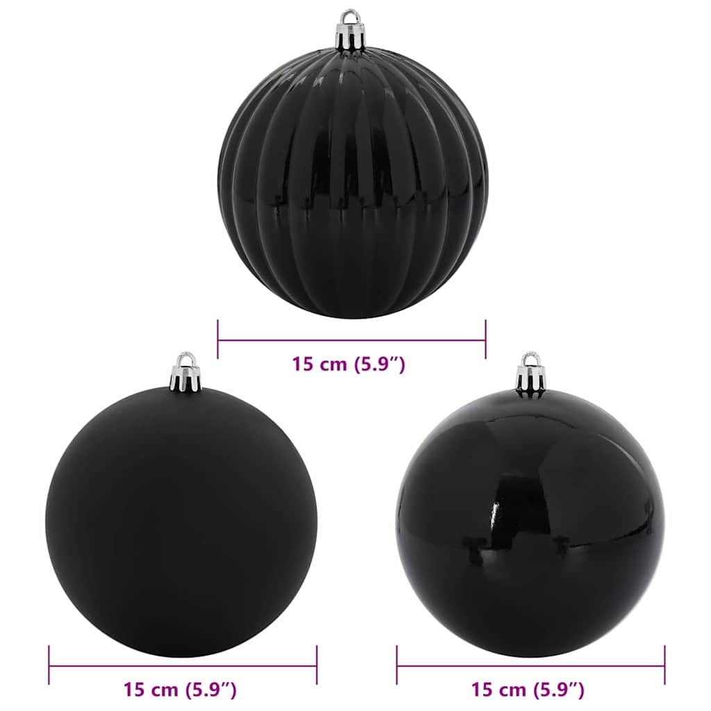 Julepyntsett XL 9 pcs Svart Plast