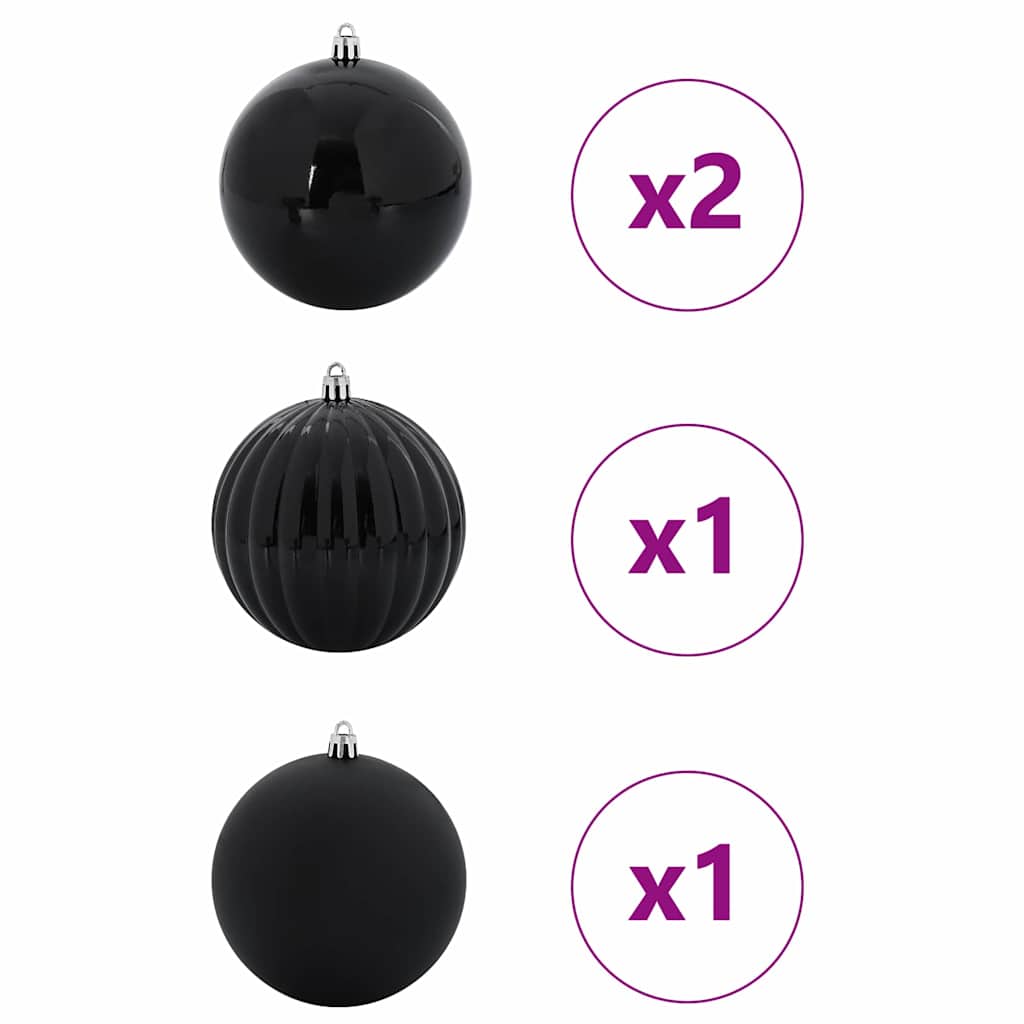 Julekule Sett XXL 4 stk. Svart Plast