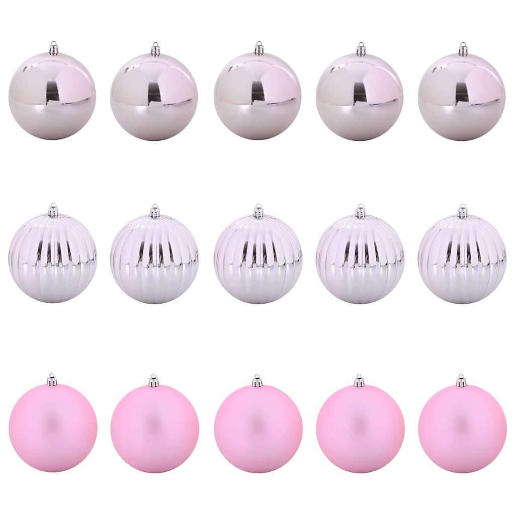 Julekule Sett XL 15 stk. Rosa Plast