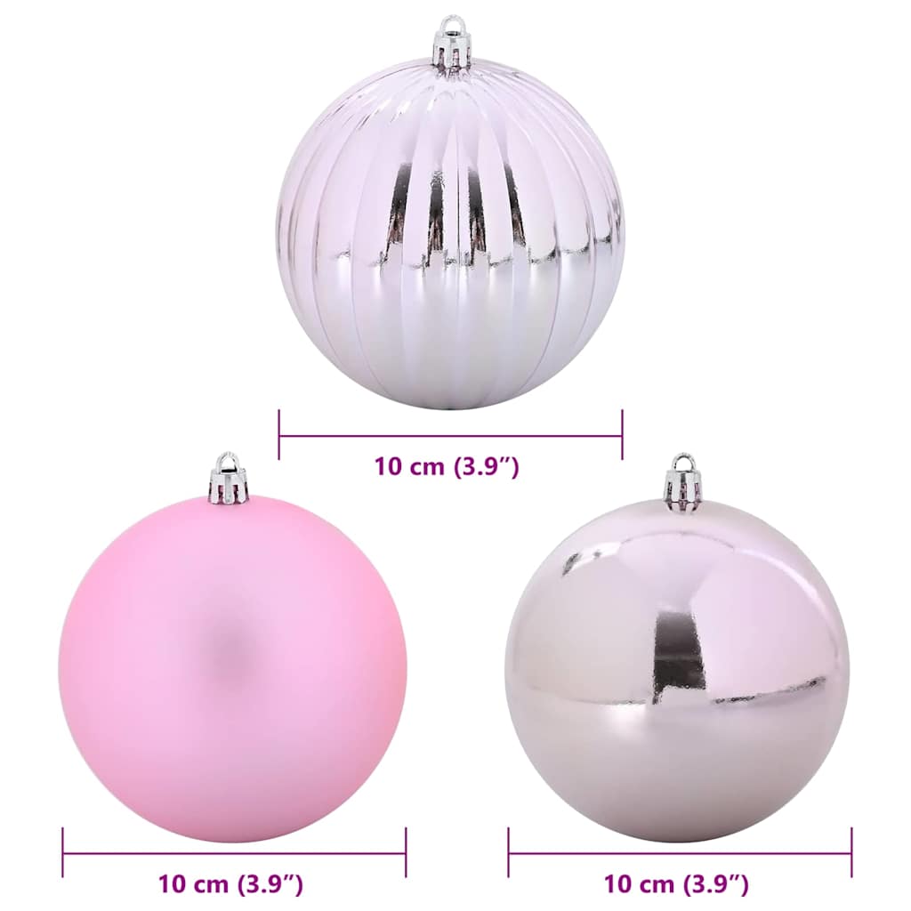 Julekule Sett XL 15 stk. Rosa Plast