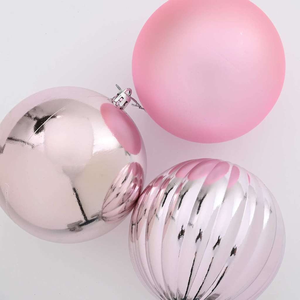 Julekulsett XL 9 pcs Rosa Plast