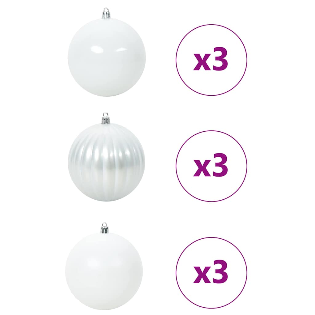 Julepyntsett XL 9 pcs Hvit Plast