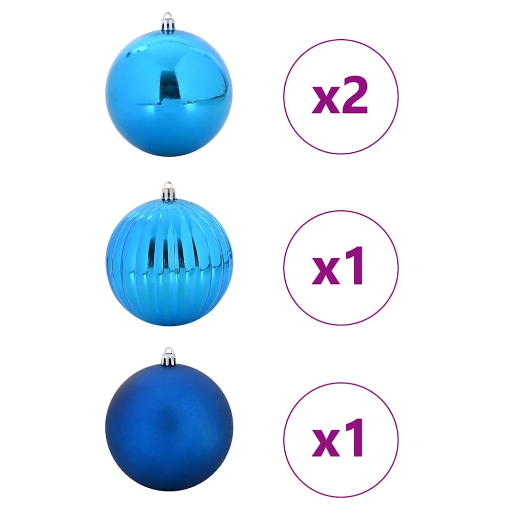 Julepynt Sett XXL 4 pcs Blå Ø 20 cm Plast LED-lys