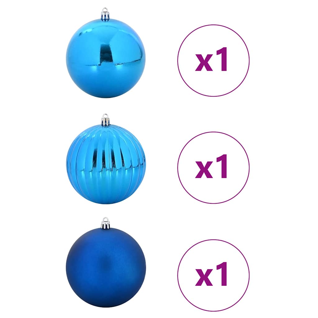 Julekulenett XXL 3 pcs Blå Plast