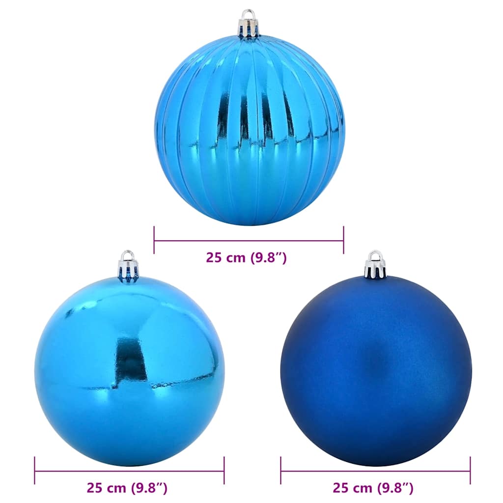 Julekulenett XXL 3 pcs Blå Plast