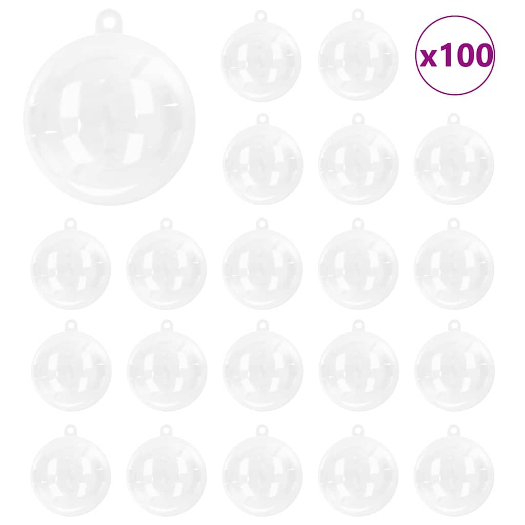 Julekule Sett 100 pcs Gjennomsiktig Ø 8 cm