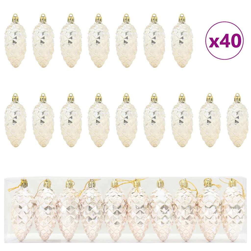 Julefuru Kongleball 40 pcs champagne Plast