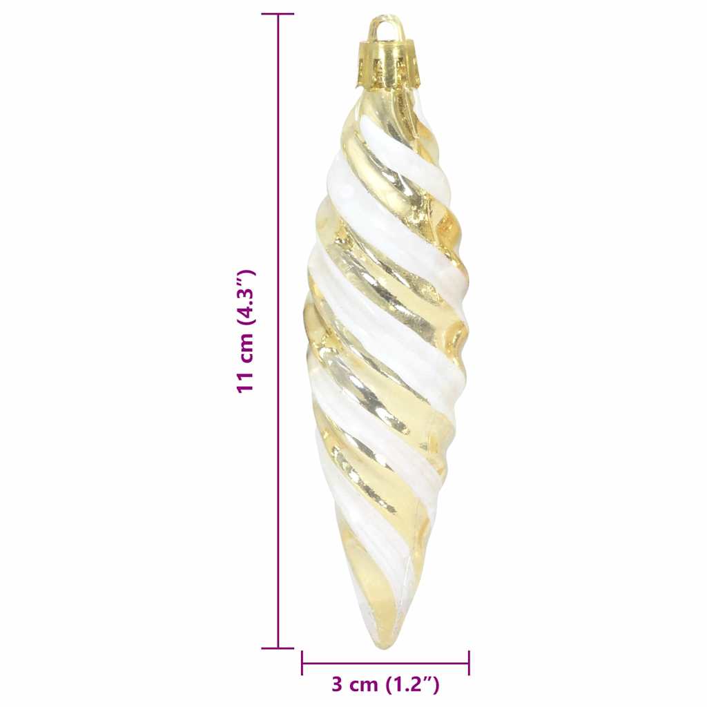 Jule Spiralformet Kule 40 pcs Gull Plast