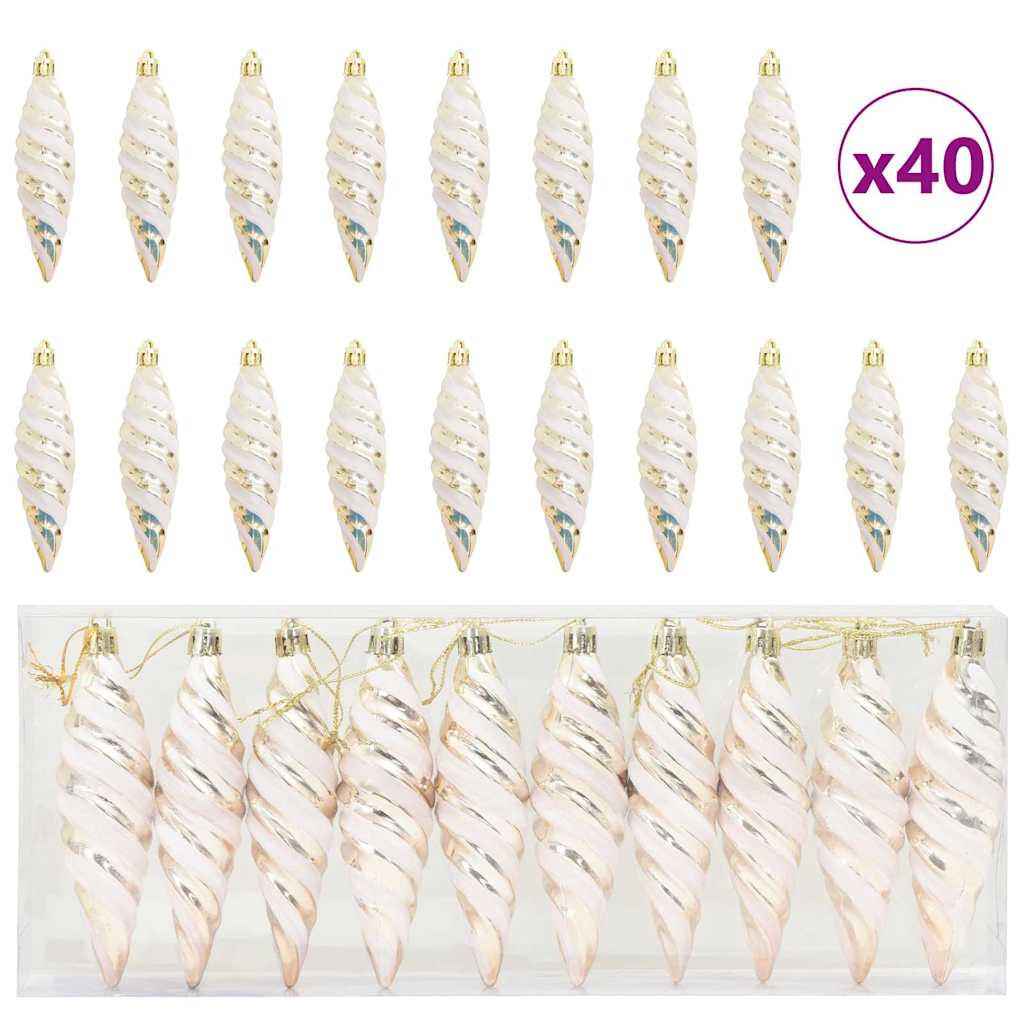Jule Spiralformet Kule 40 pcs champagne Plast