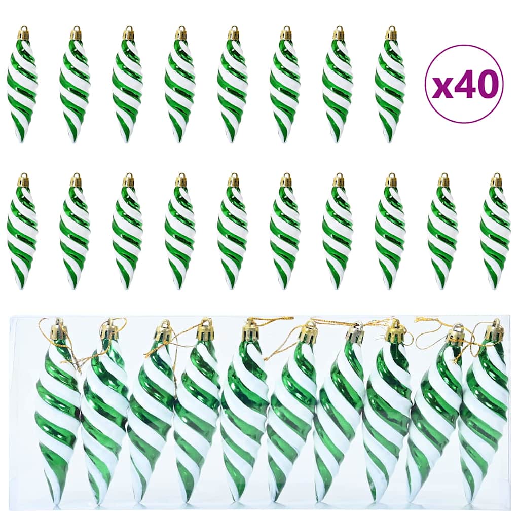 Jule Spiralformet Kule 40 pcs grønn Plast