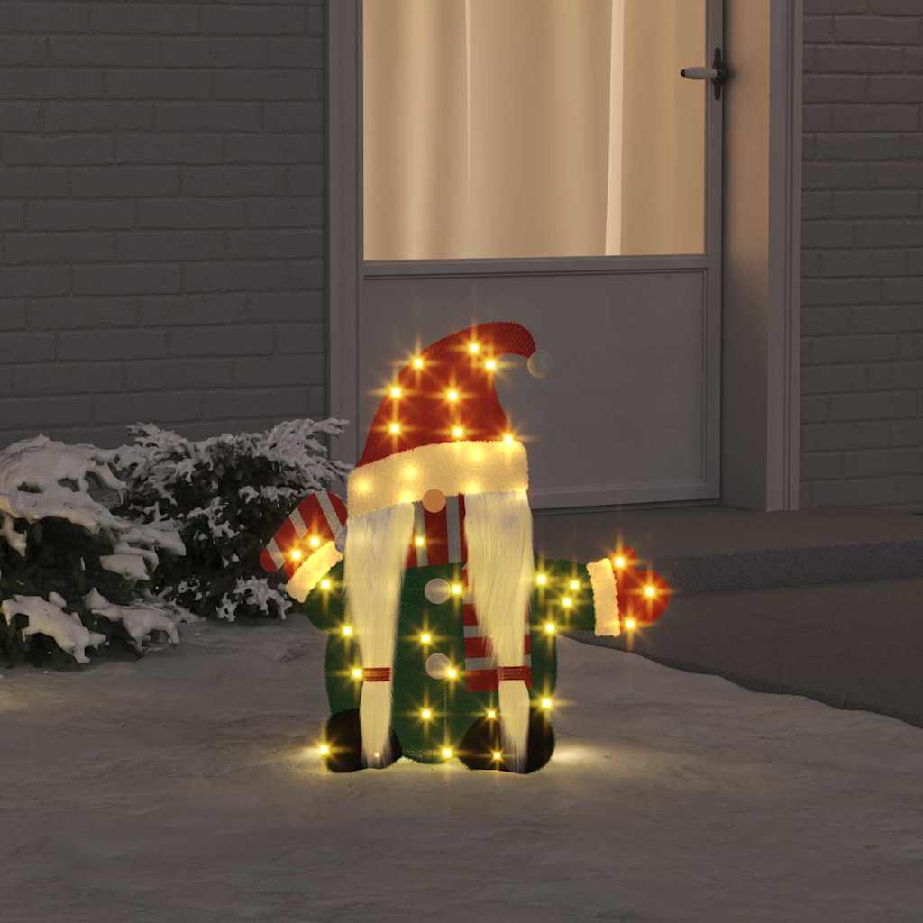 Opplyst Gnom med 60 LED Varmhvit 71 x 64 cm Glitterstoff