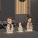 Belyst Snømann Familie 3 pcs Varmhvit Polyester