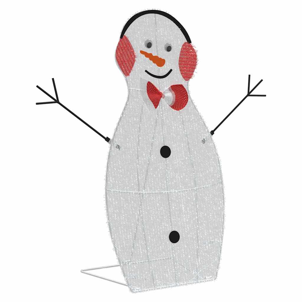 Belyst Snømann Familie 3 pcs Varmhvit Polyester