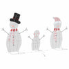 Belyst Snømann Familie 3 pcs Varmhvit Polyester