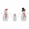 Belyst Snømann Familie 3 pcs Varmhvit Polyester