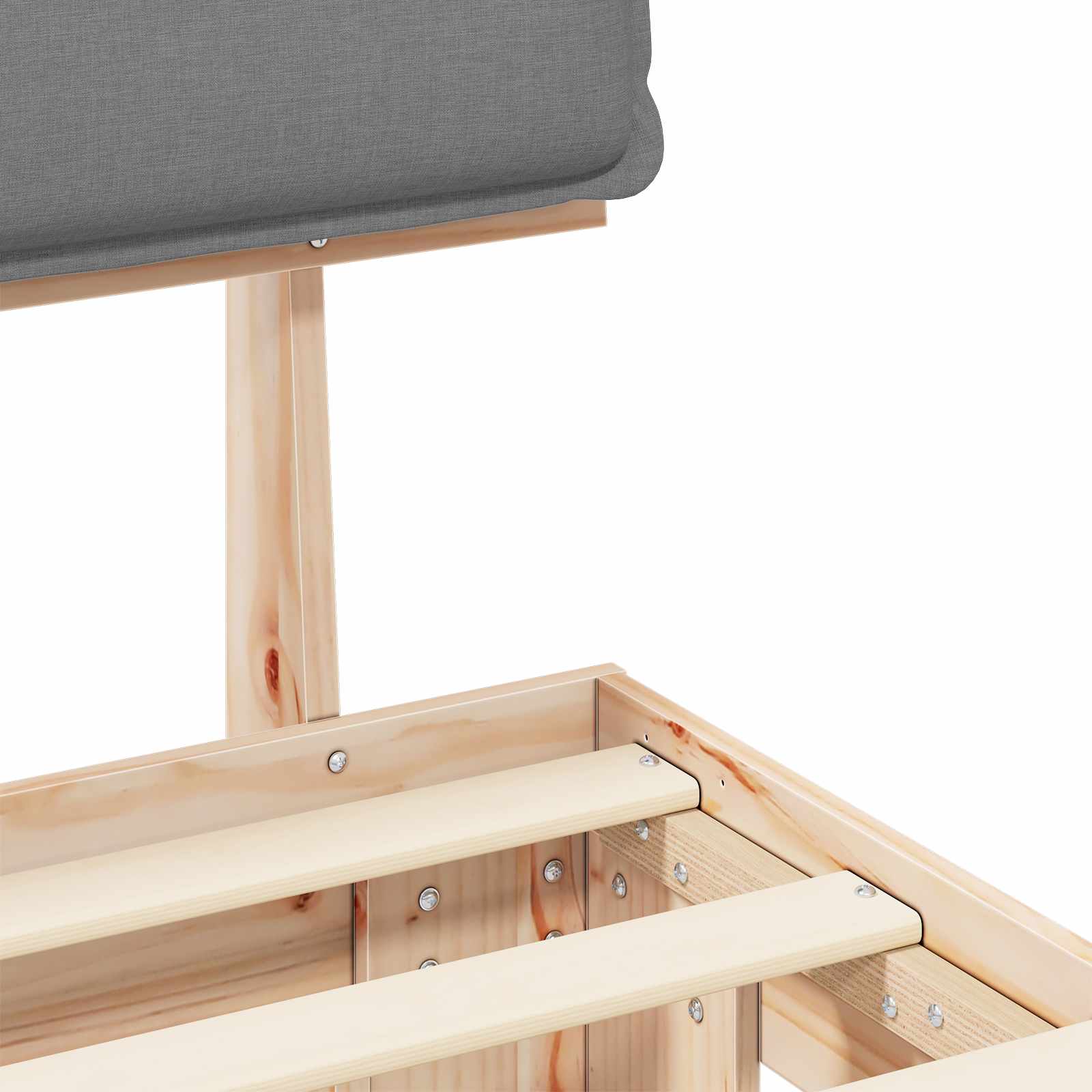 Sengeramme med Polstret Hodegjerde Lysegrå 200 x 200 cm