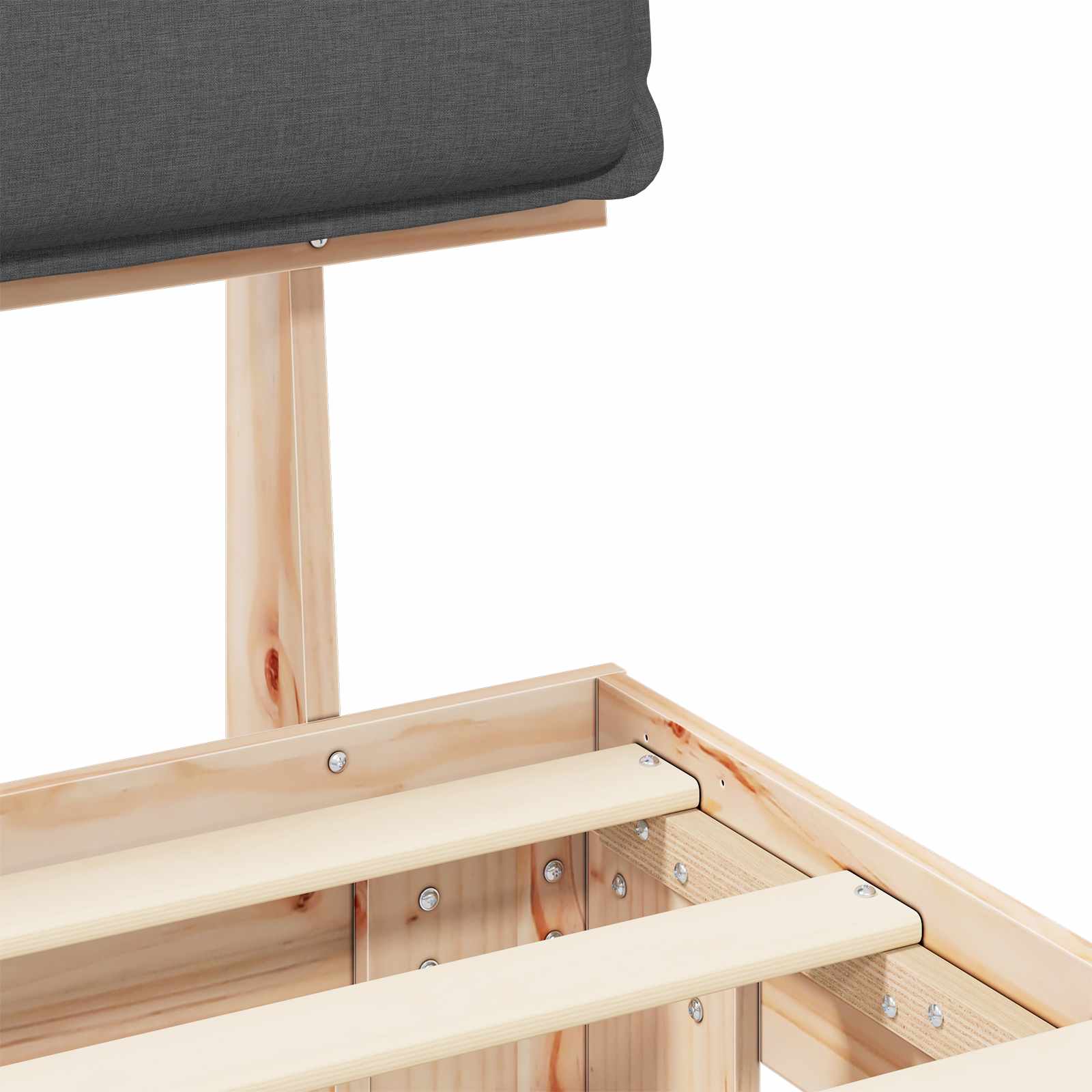 Sengeramme med Polstret Hodegjerde Mørkegrå 200 x 200 cm