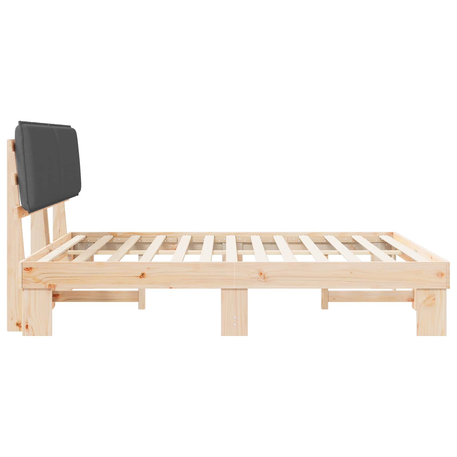 Sengeramme med Polstret Hodegjerde Mørkegrå 200 x 200 cm