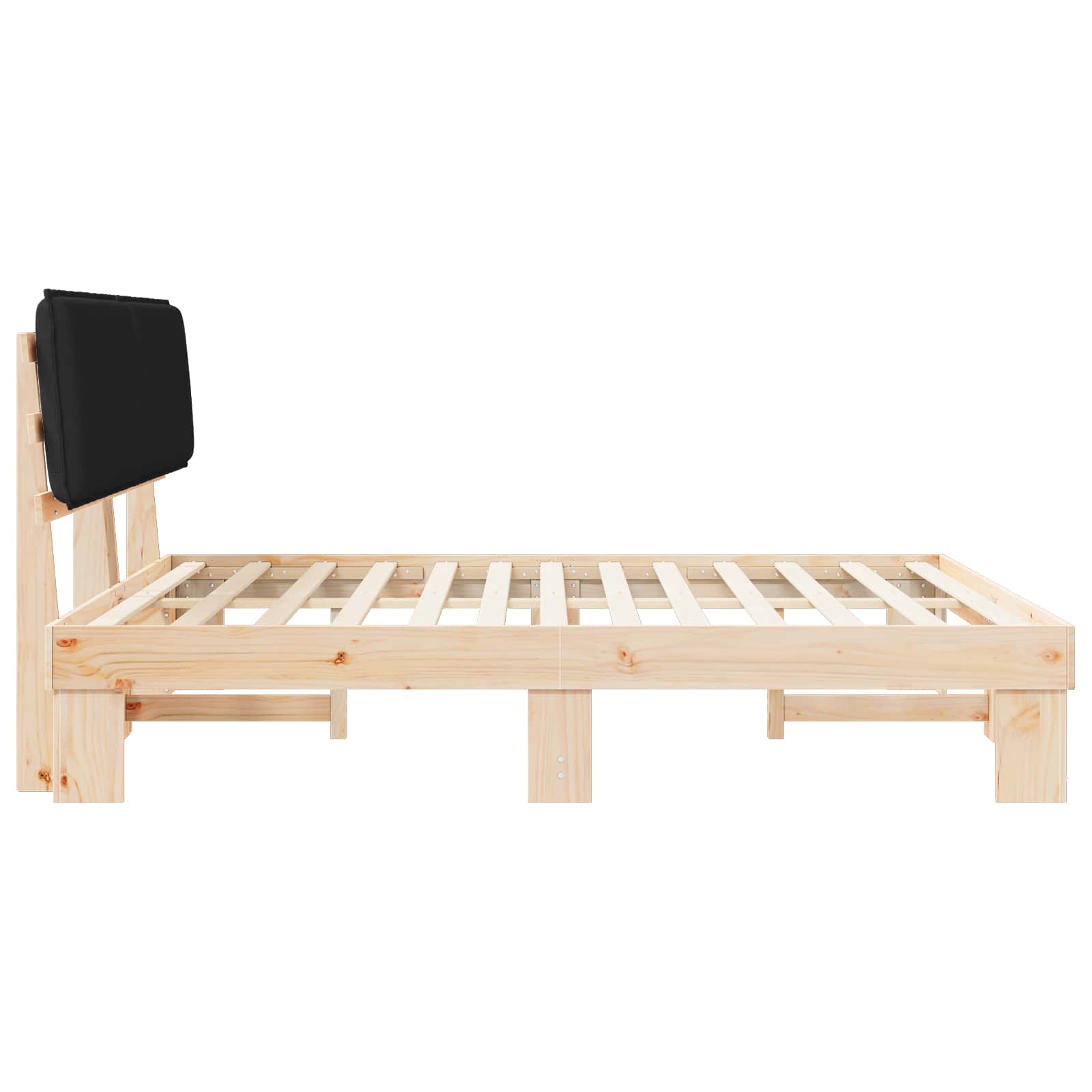 Sengeramme med Polstret Hodegjerde Svart 200 x 200 cm