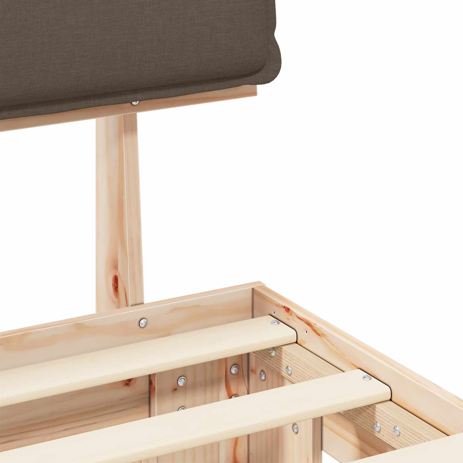 Sengeramme med Polstret Hodegjerde Gråbrun 200 x 200 cm