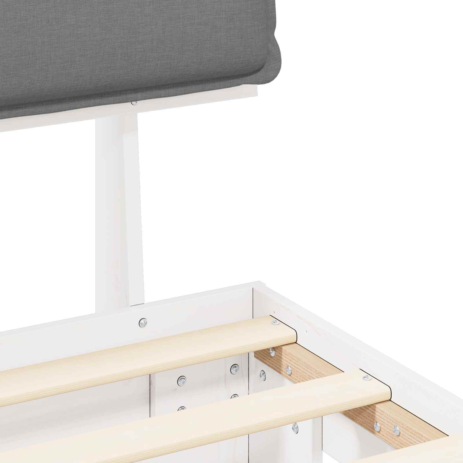 Sengeramme med Polstret Hodegjerde Lysegrå 200 x 200 cm