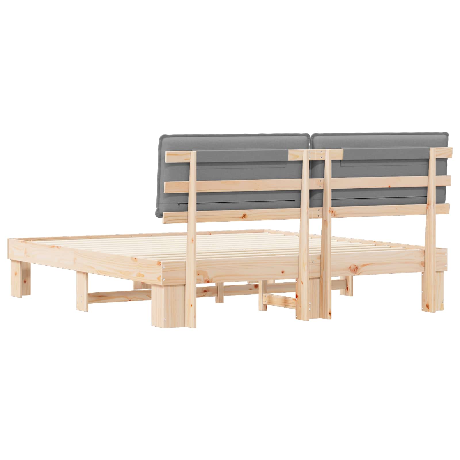 Sengeramme med Polstret Hodegjerde Lysegrå 180 x 200 cm