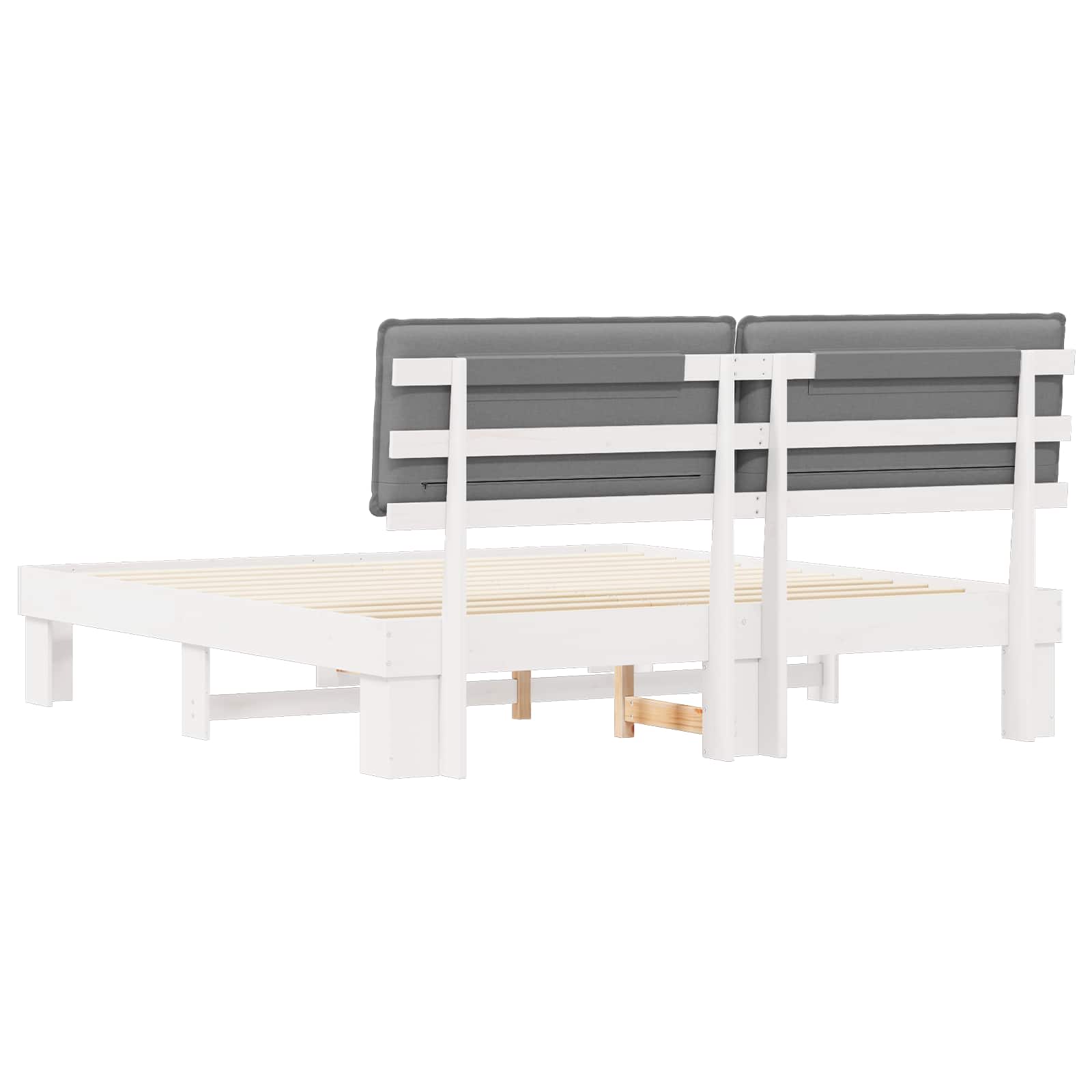 Sengeramme med Polstret Hodegjerde Lysegrå 180 x 200 cm