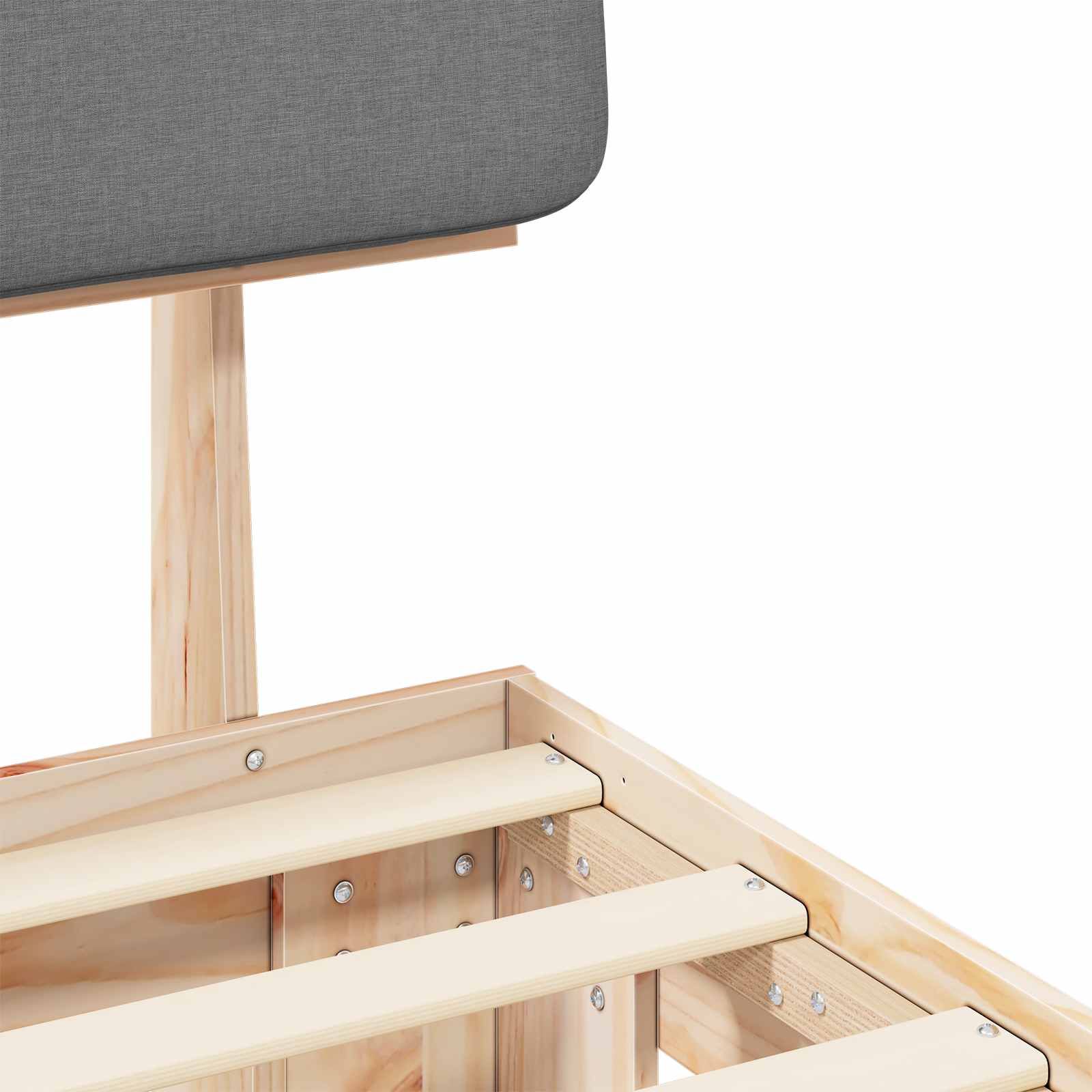 Sengeramme med Polstret Hodegjerde Lysegrå 200 x 200 cm