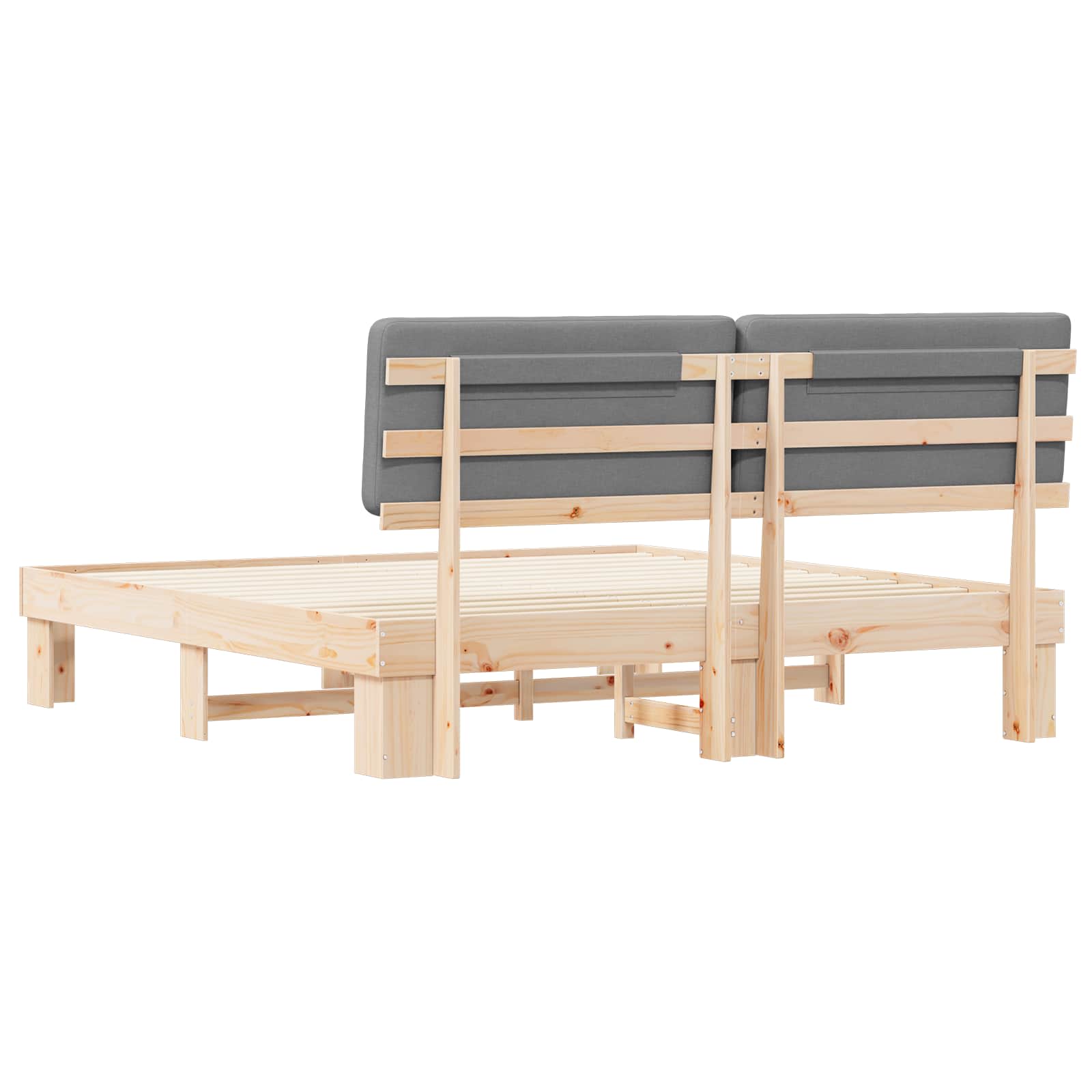 Sengeramme med Polstret Hodegjerde Lysegrå 200 x 200 cm