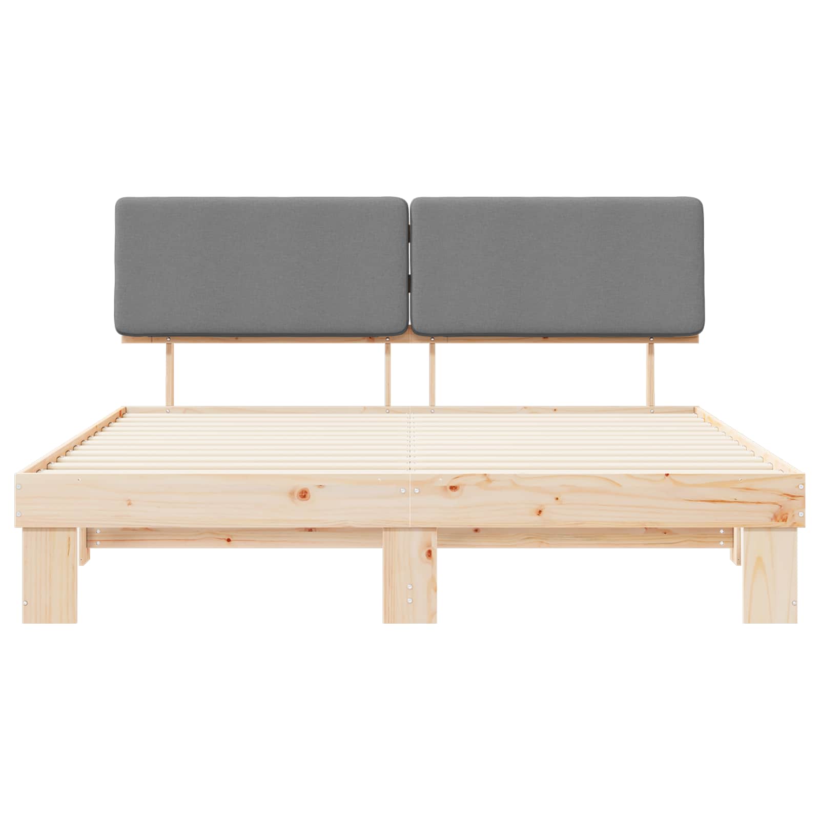 Sengeramme med Polstret Hodegjerde Lysegrå 200 x 200 cm