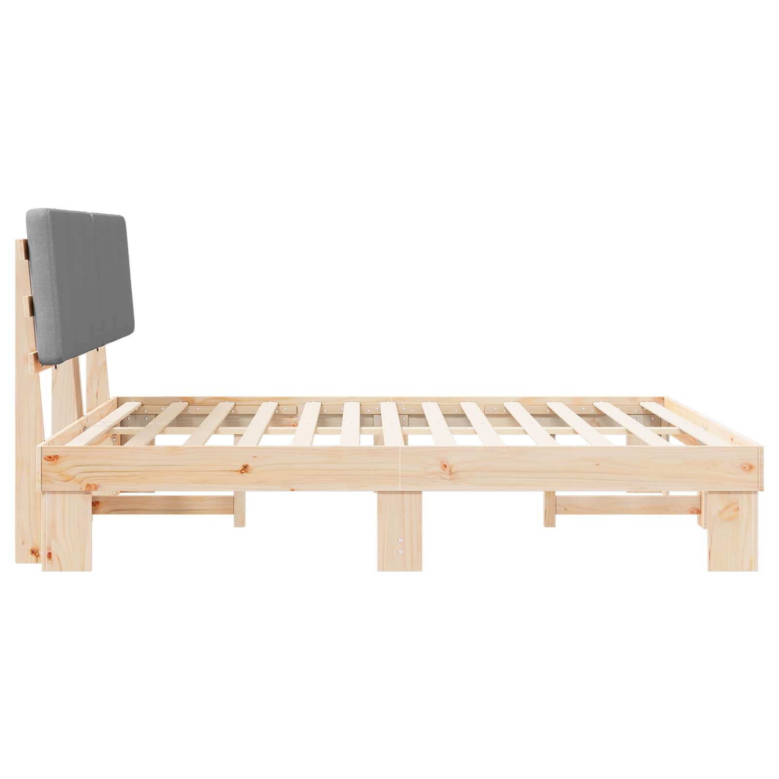 Sengeramme med Polstret Hodegjerde Lysegrå 200 x 200 cm