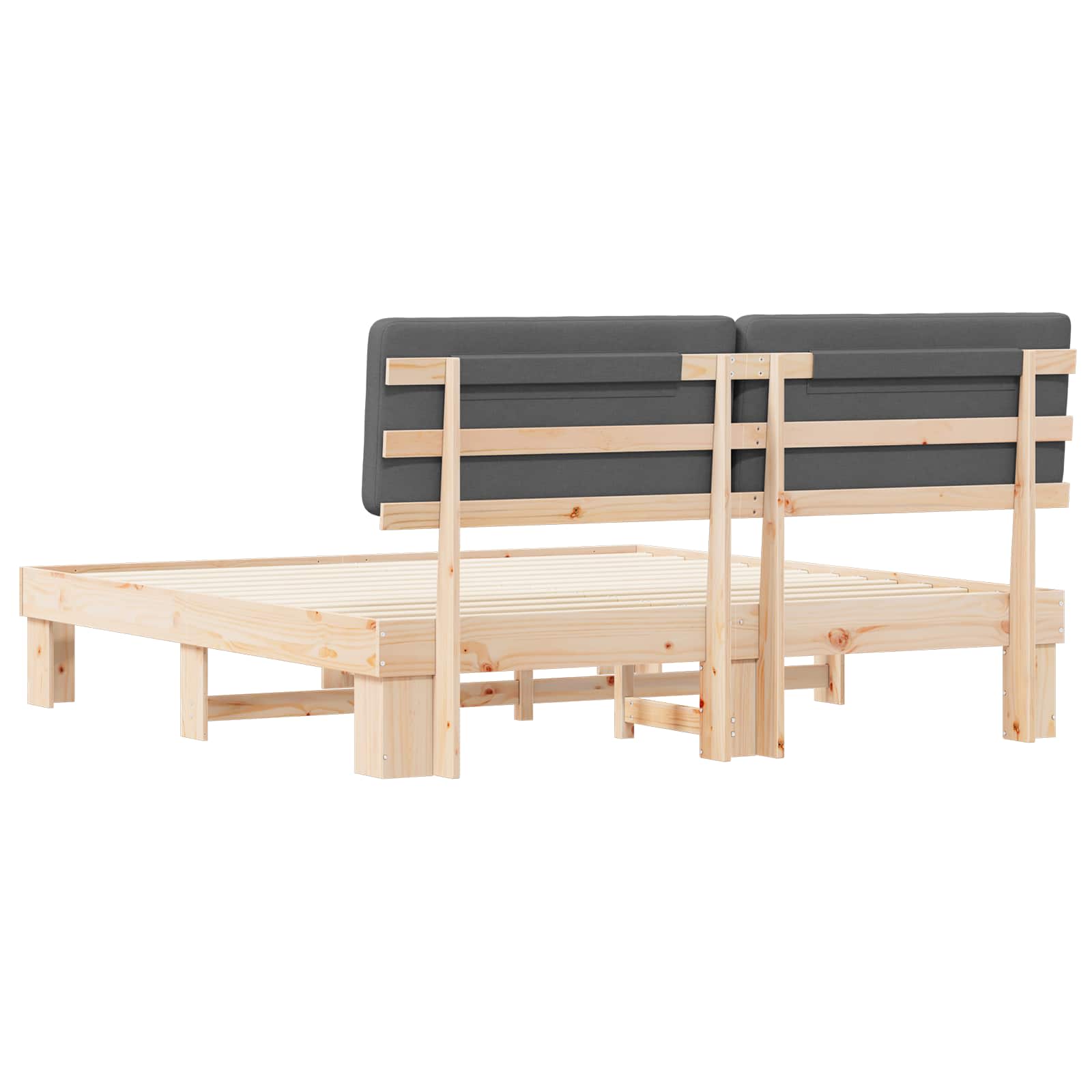 Sengeramme med Polstret Hodegjerde Mørkegrå 200 x 200 cm