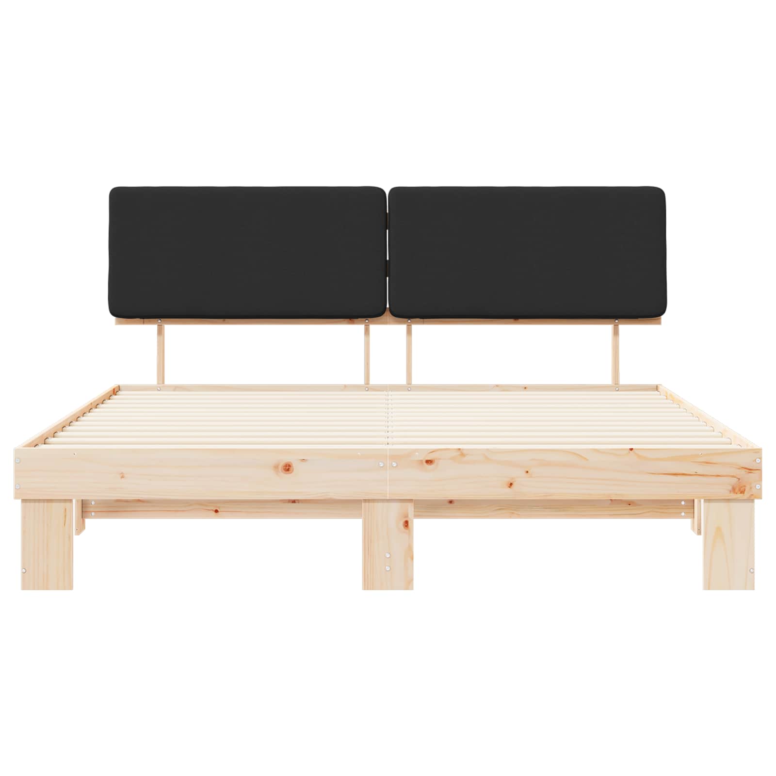 Sengeramme med Polstret Hodegjerde Svart 200 x 200 cm