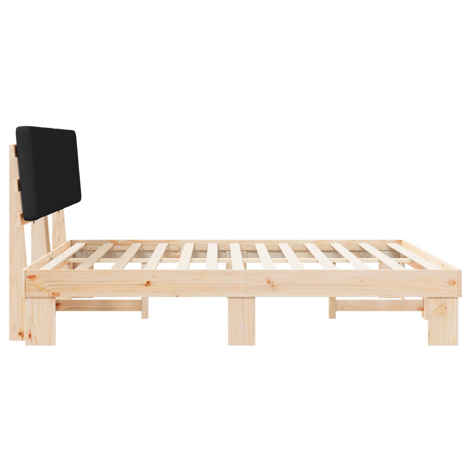 Sengeramme med Polstret Hodegjerde Svart 200 x 200 cm