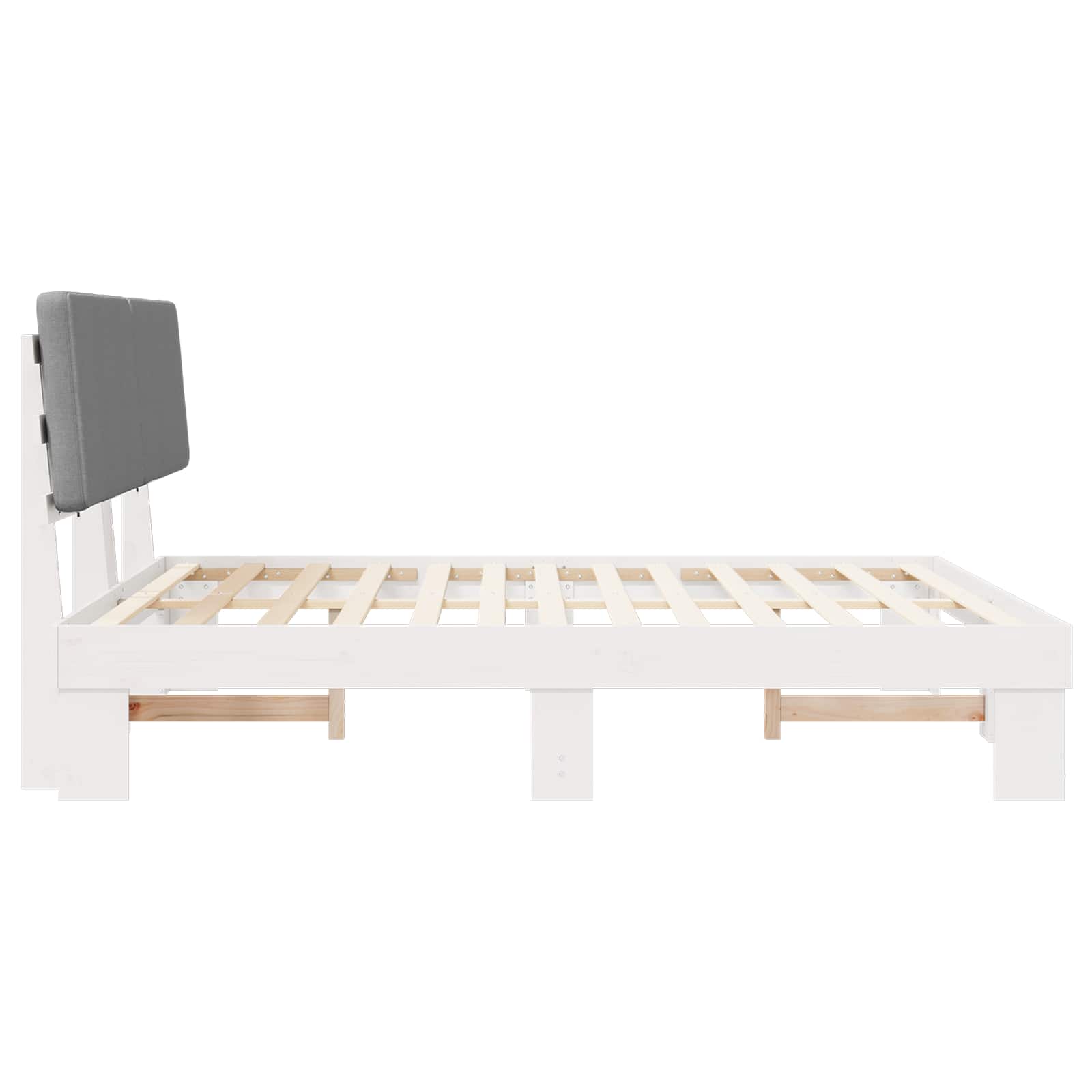 Sengeramme med Polstret Hodegjerde Lysegrå 200 x 200 cm