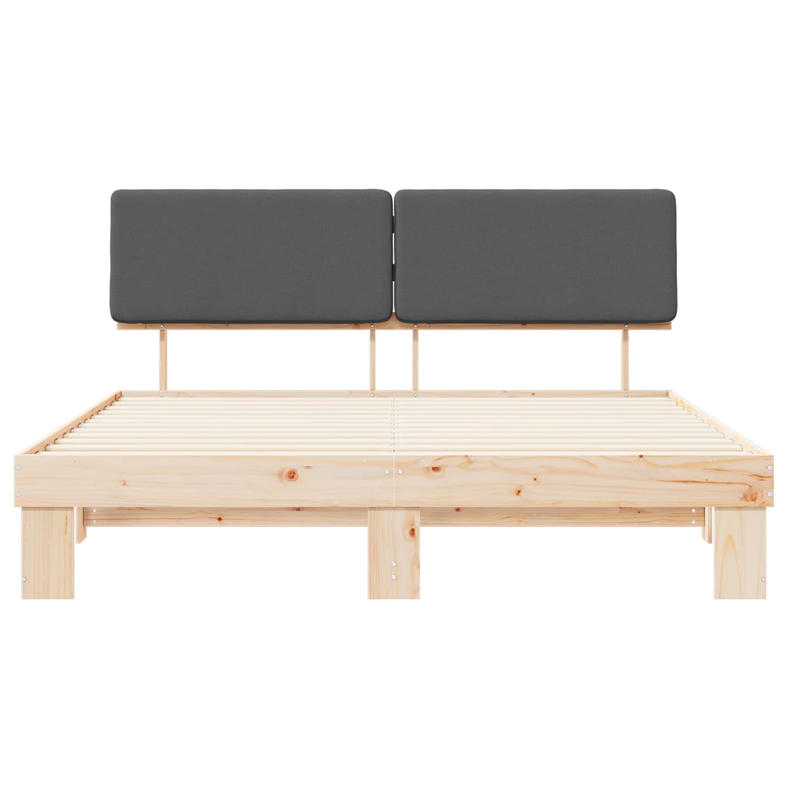 Sengeramme med Polstret Hodegjerde Mørkegrå 180 x 200 cm