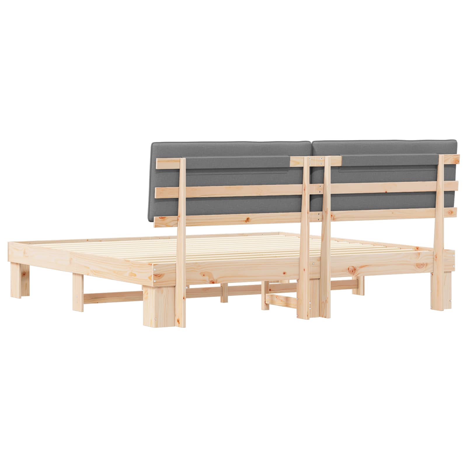 Sengeramme med Polstret Hodegjerde Lysegrå 200 x 200 cm