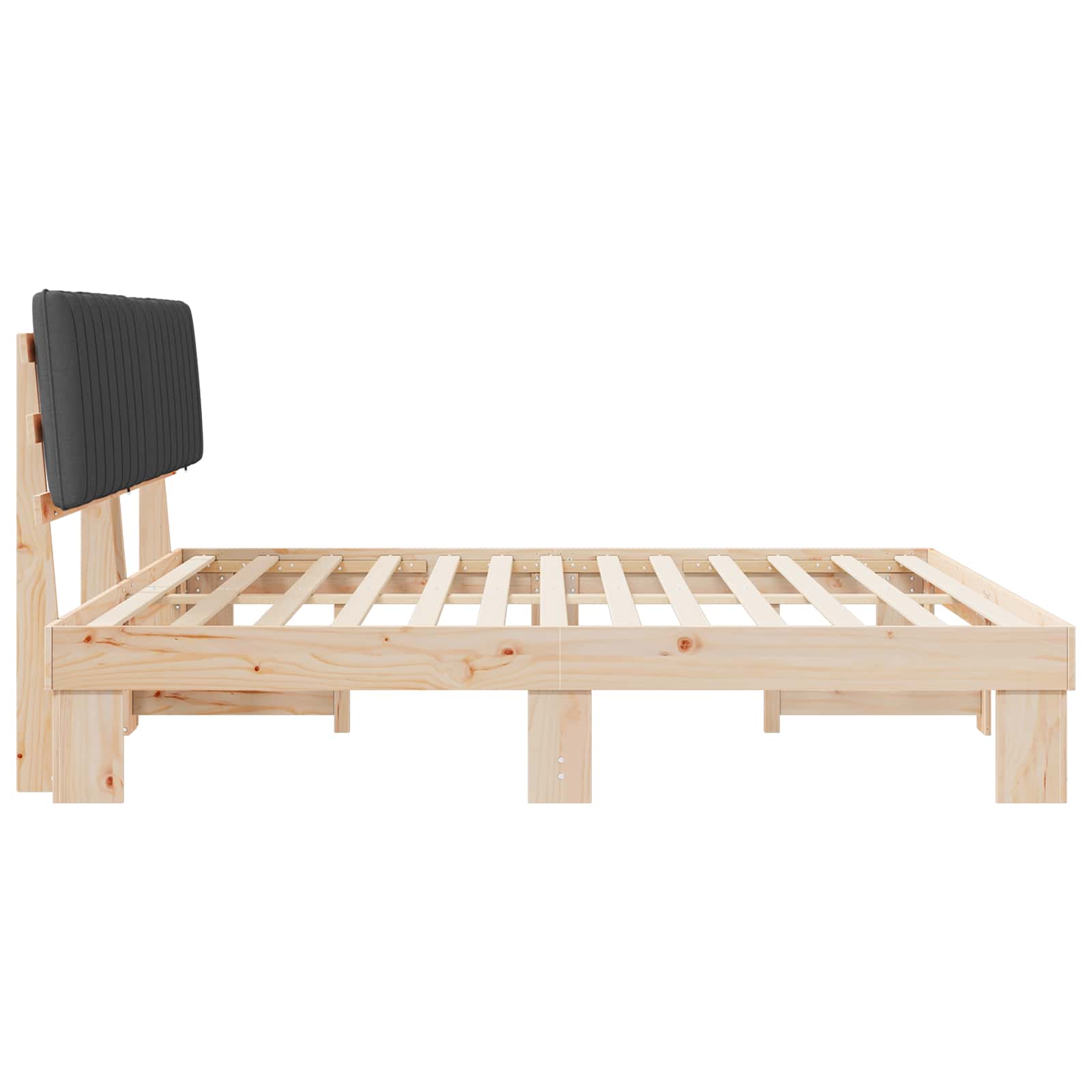 Sengeramme med Polstret Hodegjerde Mørkegrå 200 x 200 cm