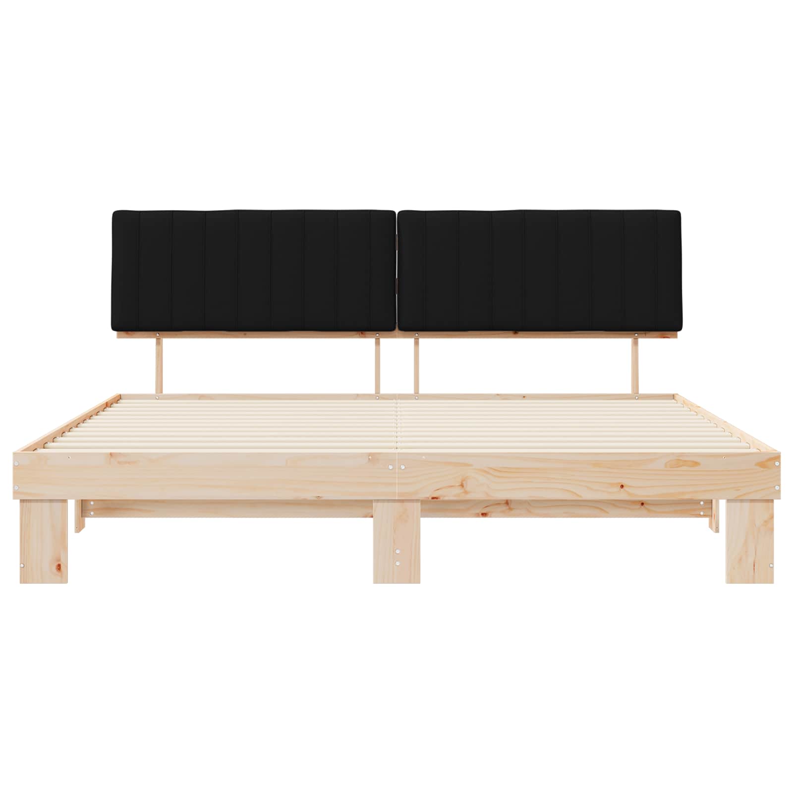 Sengeramme med Polstret Hodegjerde Svart 200 x 200 cm