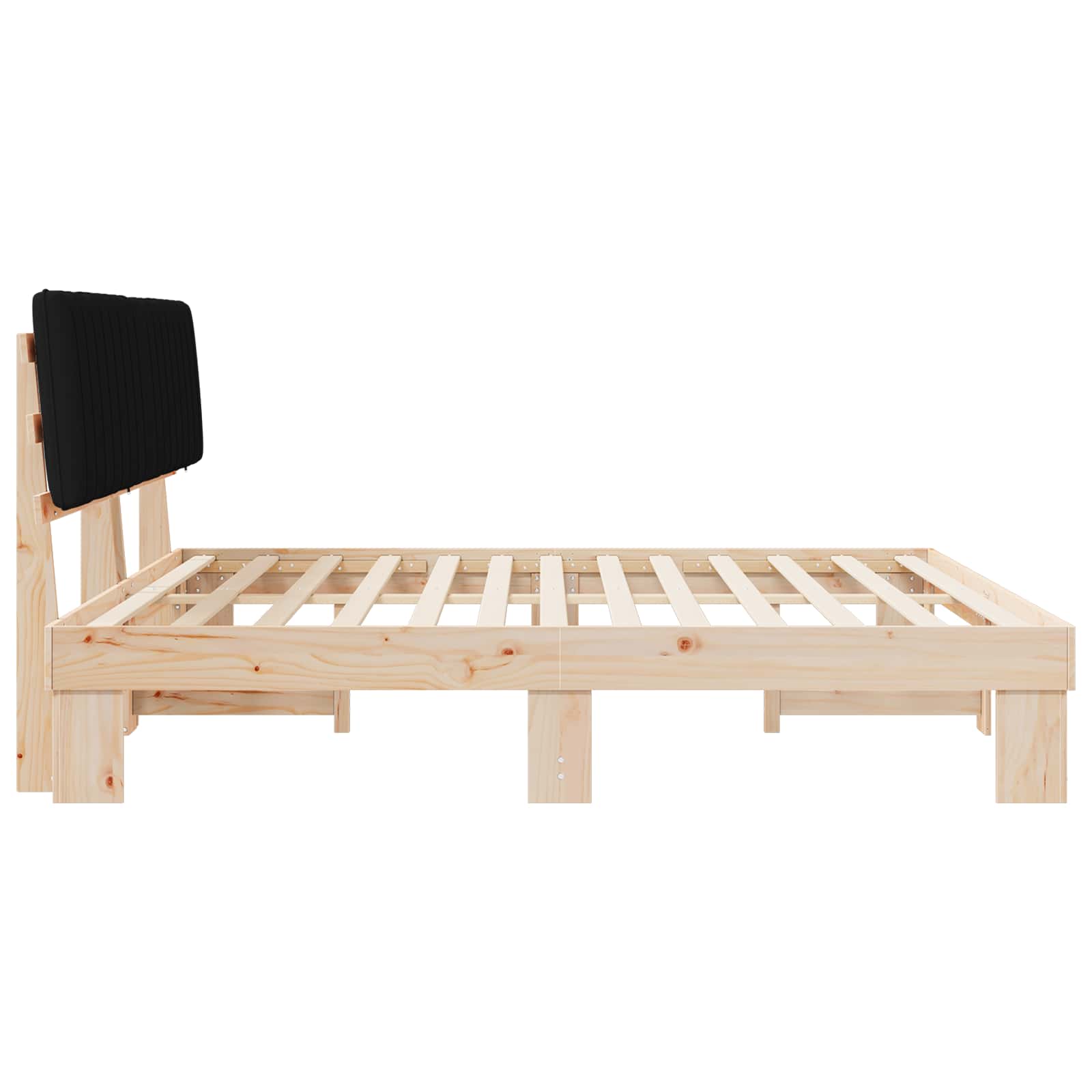 Sengeramme med Polstret Hodegjerde Svart 200 x 200 cm