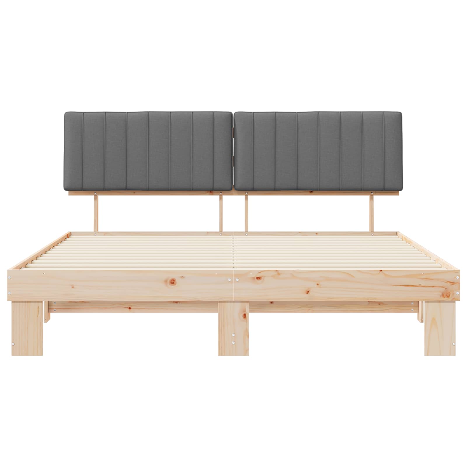 Sengeramme med Polstret Hodegjerde Lysegrå 180 x 200 cm