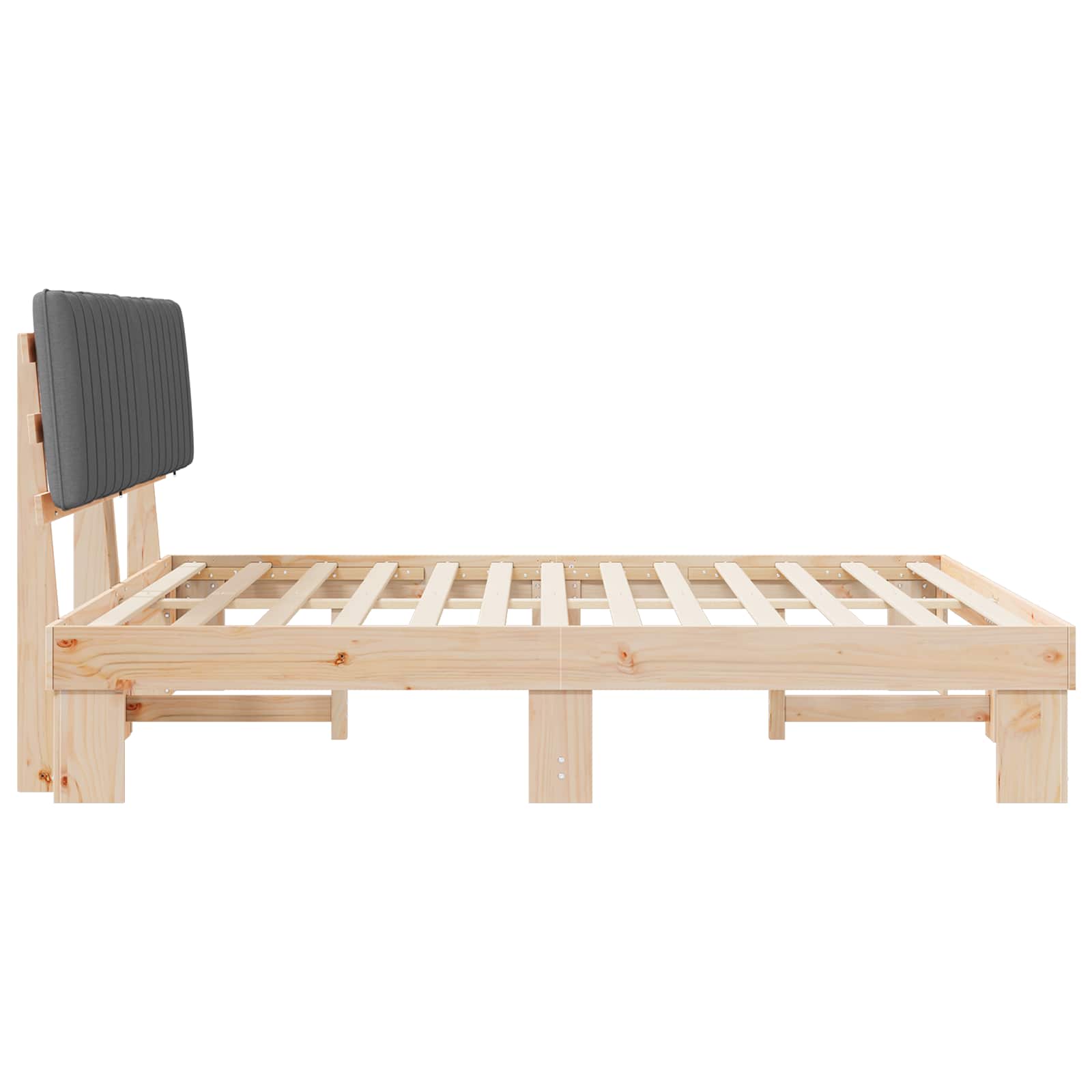 Sengeramme med Polstret Hodegjerde Lysegrå 180 x 200 cm