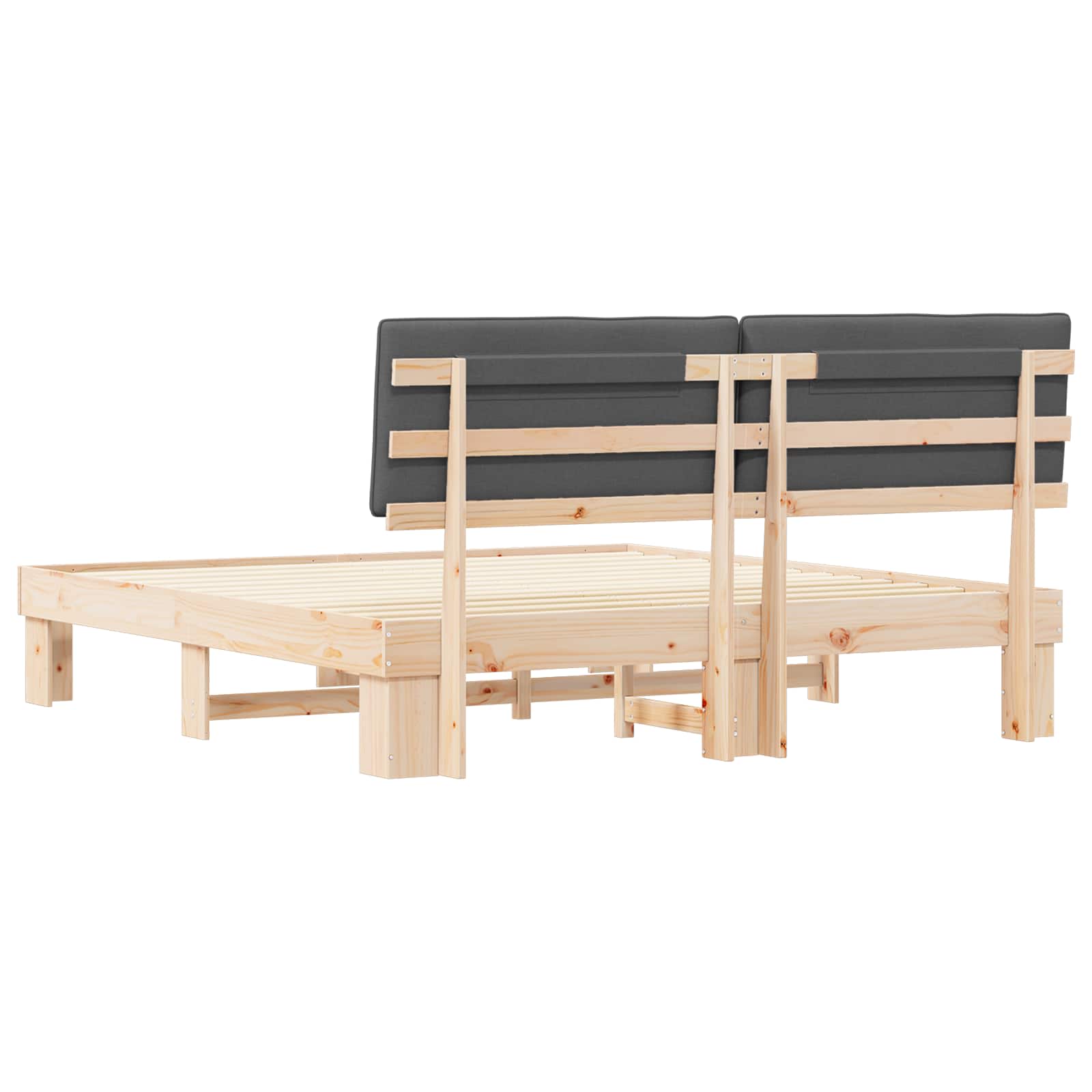 Sengeramme med Polstret Hodegjerde Mørkegrå 180 x 200 cm