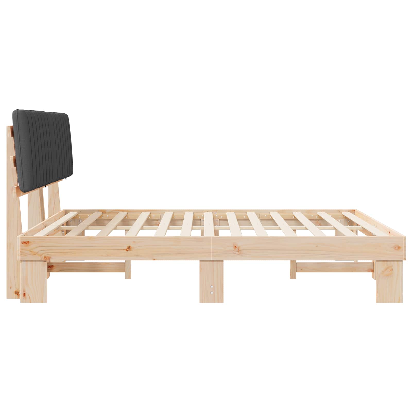 Sengeramme med Polstret Hodegjerde Mørkegrå 180 x 200 cm