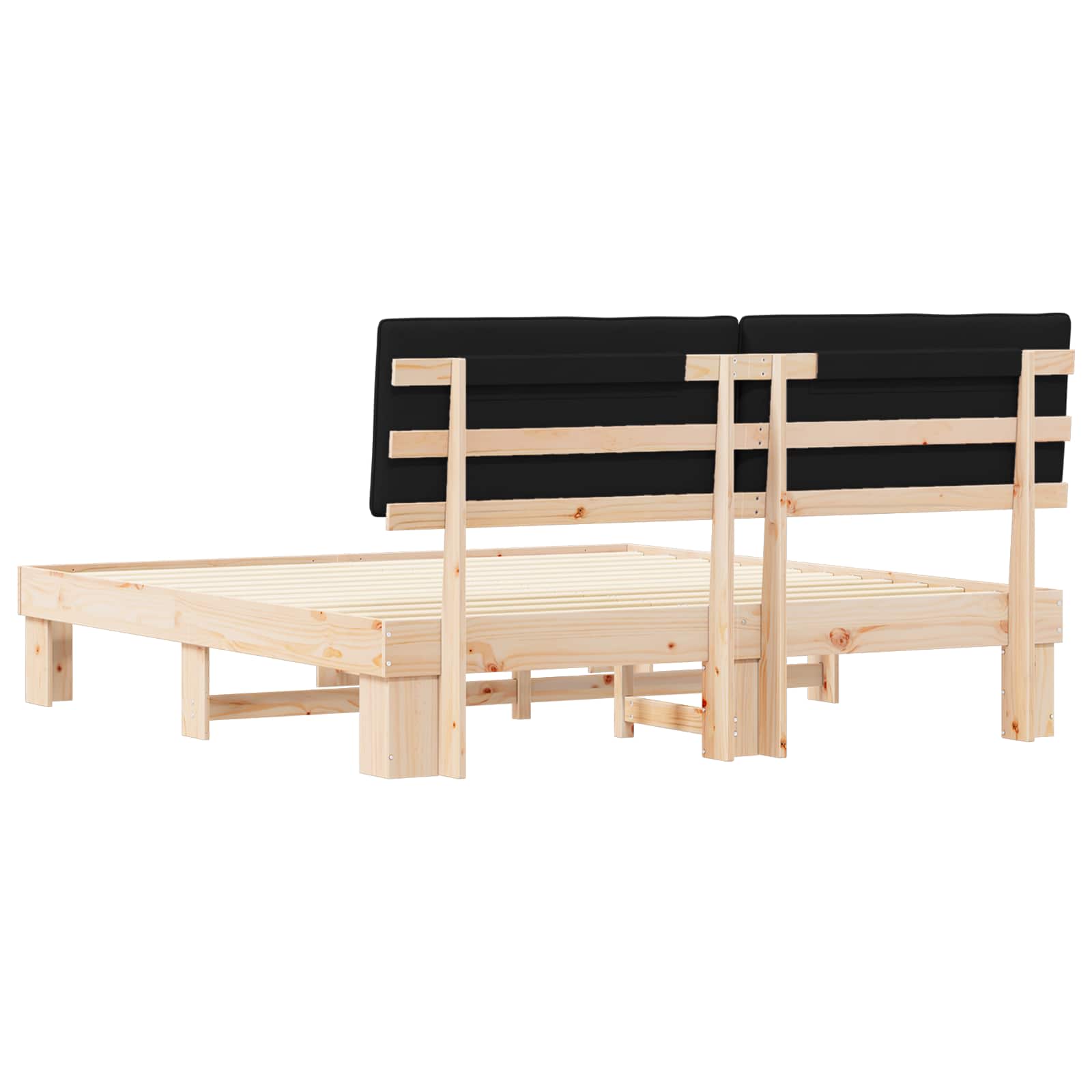 Sengeramme med Polstret Hodegjerde Svart 180 x 200 cm