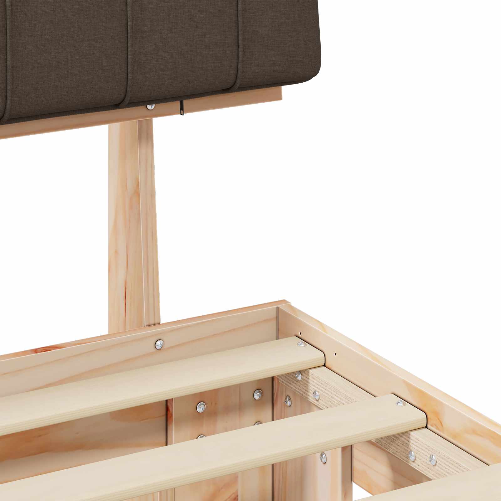 Sengeramme med Polstret Hodegjerde Gråbrun 180 x 200 cm